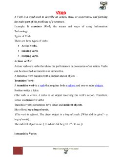 Action verbs - Thank you for visiting my website www.senenglish