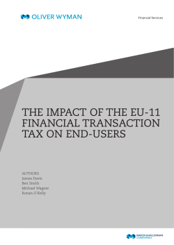 Impact of the EU-11 Financial Transaction Tax on End-Users