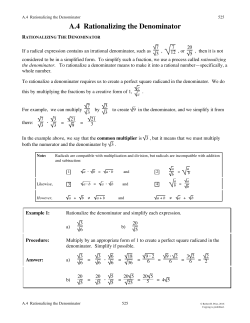 A.4 Rationalizing the Denominator