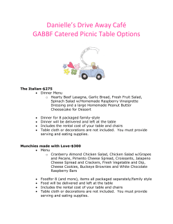 Danielle`s Drive Away Caf&eacute; GABBF Catered Picnic Table Options
