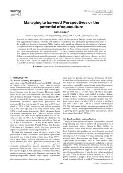 Managing to harvest? Perspectives on the potential of aquaculture