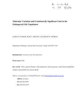 Molecular Variation and Evolutionarily Significant Units in the