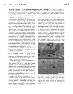 Formation of secondary Ca-Fe &ndash;rich minerals assemblages in CV