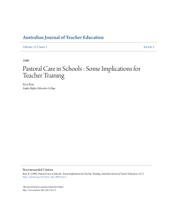Pastoral Care in Schools : Some Implications for