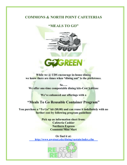 “MEALS TO GO” “Meals To Go Reusable Container - UW