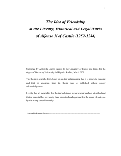 The Idea of Friendship in the Literary, Historical and Legal Works of