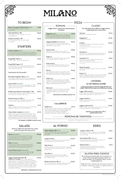 AL FORNO SIDES PIZZA TO BEGIN SALADS STARTERS