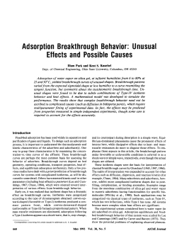 Adsorption Breakthrough Behavior: Unusual Effects and