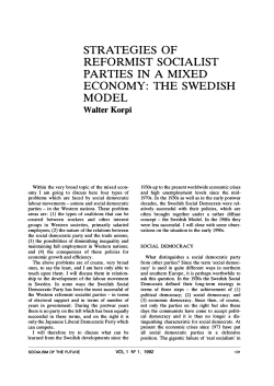 strategies of reformist socialist parties in a mixed economy