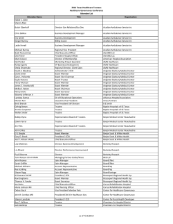 Conference Attendance List - Texas Healthcare Trustees