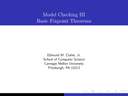 Basic Fixpoint Theorems - Carnegie Mellon School of Computer