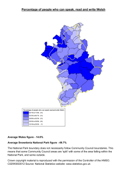 Percentage of people who can speak, read and write Welsh