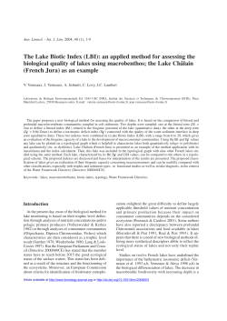The Lake Biotic Index (LBI)