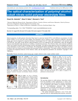 The optical characterization of polyvinyl alcohol: cobalt