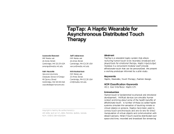 TapTap: A Haptic Wearable for Asynchronous - tmg-trackr
