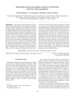 Inbreeding trends and pedigree analysis of Irish dairy and