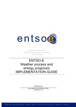 Weather Process Energy Prognosis Implementation Guide - Entso-e