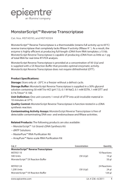 Protocol for MonsterScript™ Reverse Transcriptase
