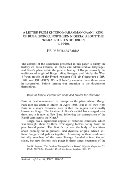 A LETTER FROM KI-TORO MAHAMMAN GAANI, KING OF BUSA