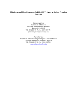 Effectiveness of High Occupancy Vehicle (HOV) Lanes in the San