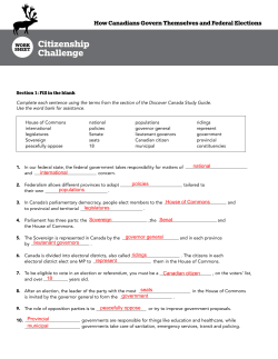 Answer Key - How Canadians Govern Themselves