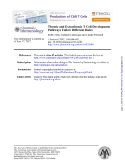 Pathways Follow Different Rules Thymic and Extrathymic T Cell