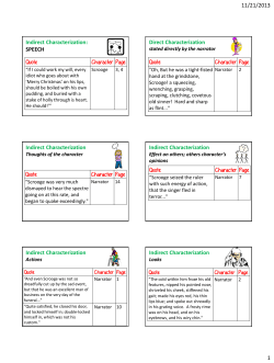 Quote Character Page Indirect Characterization: SPEECH Quote