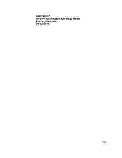 Appendix 5A Western Washington Hydrology Model Recharge