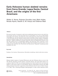 Early Holocene human skeletal remains from Cerca Grande, Lagoa
