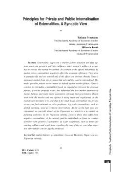 Principles for Private and Public Internalisation of Externalities. A