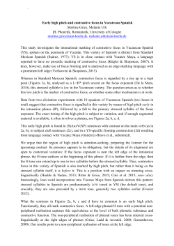 Early high pitch and contrastive focus in Yucatecan Spanish Martine