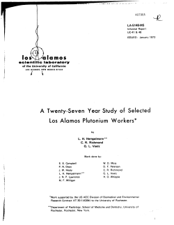 A TWENTY-SEVEN YEAR STUDY OF SELECTED LOS ALAMOS