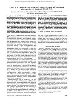 Effect of n-3 and n-6 Fatty Acids on Proliferation and