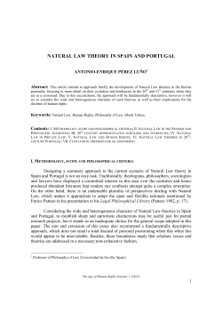 NATURAL LAW THEORY IN SPAIN AND PORTUGAL