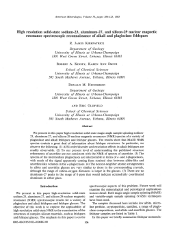 Iligh resolution solid-state sodium-23, aluminum-27, and silicon