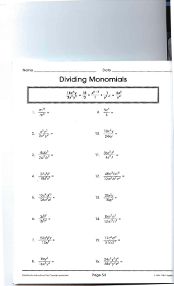 Dividing Monomials