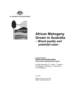 African Mahogany Grown in Australia - Publications
