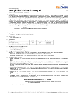 Hemoglobin Colorimetric Assay Kit
