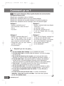 Comment &ccedil;a va ?