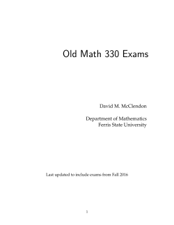 Old exams - David M. McClendon