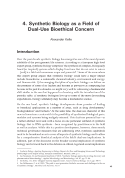 4. Synthetic Biology as a Field of Dual-Use - ANU Press