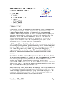 Dissolved Oxygen and Aquatic Primary