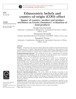 Ethnocentric beliefs and country-of