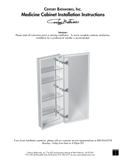 Medicine Cabinet Installation Instructions