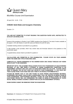 CHE203 2014 File - QMplus - Queen Mary University of London