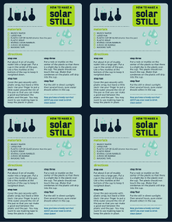 how to make a solar still