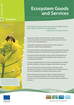 Ecosystem Goods and Services - European Commission