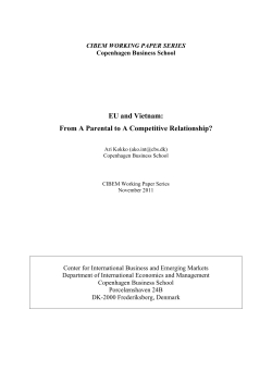 EU and Vietnam: From A Parental to A Competitive Relationship?