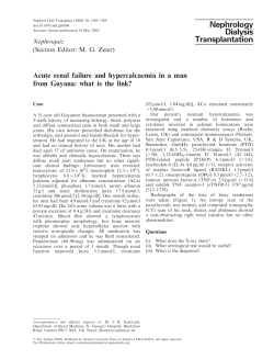 Acute renal failure and hypercalcaemia in a man from Guyana: what