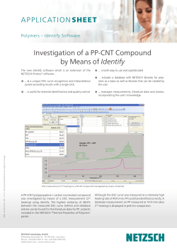 Application Sheet: Investigation of a PP